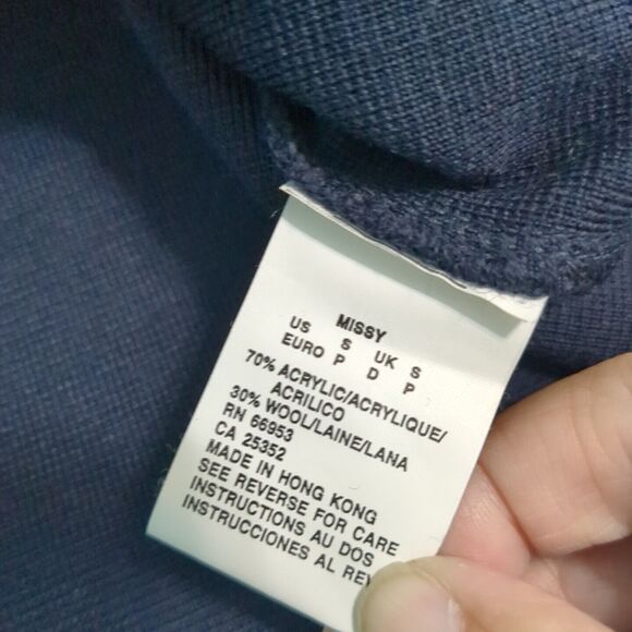 Theo Miles Sweater Jacket Women's Long Sleeve Black Bedazzled Wool Blend small - Picture 7 of 7